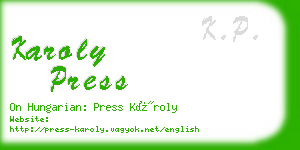 karoly press business card